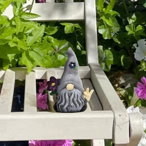 nain de jardin de couleur acier 