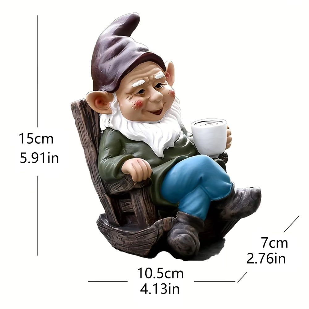 Dimensions du nain de jardin assis