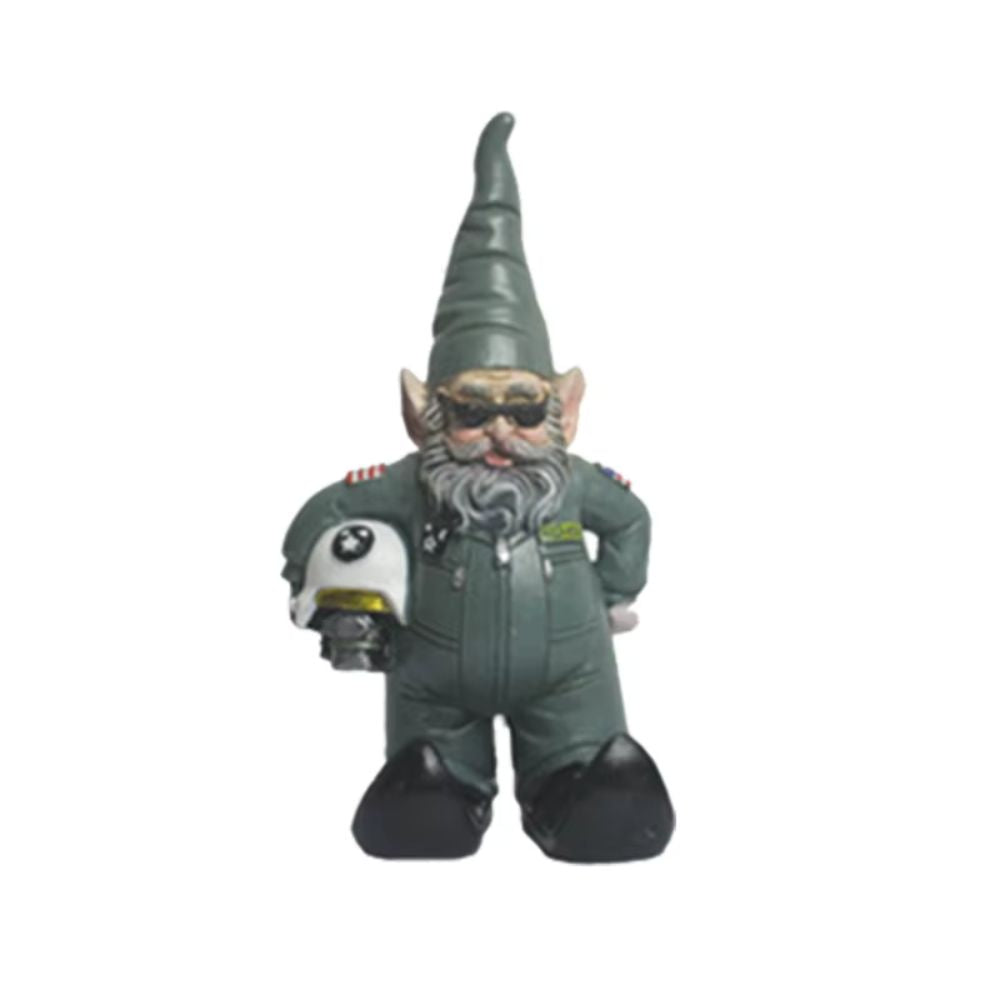 nain de jardin astronaute sur fond blanc