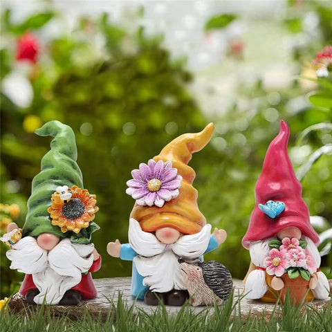 nain de jardin fleur