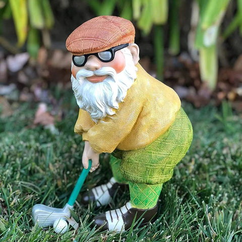 nain de jardin golfeur