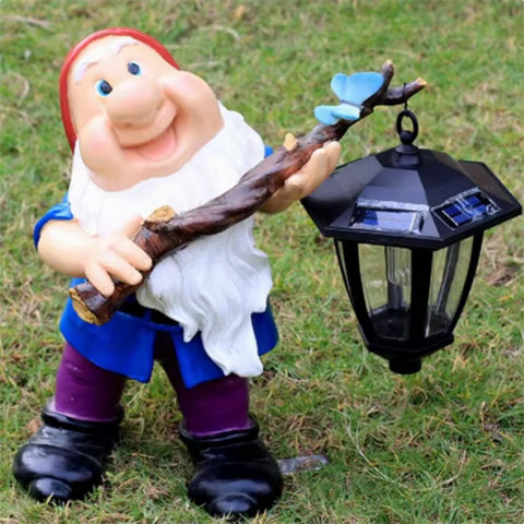 nain de jardin grand modèle avec lanterne