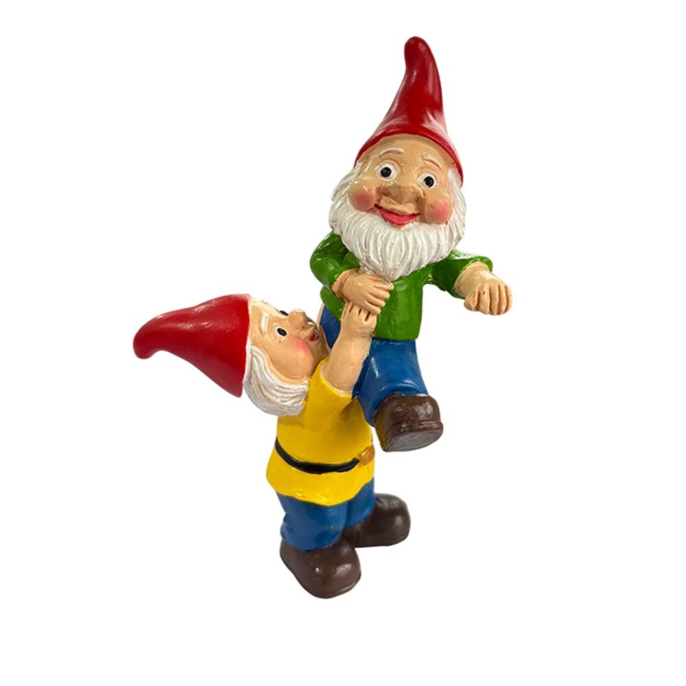 nain de jardin humoristique sur fond blanc