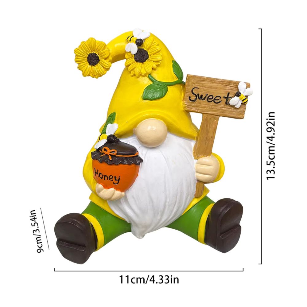 Dimensions du nain de jardin de couleur jaune