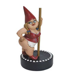 nain de jardin stripteaseuse sur fond blanc