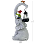 dimensions Nain de jardin éléphant avec nain grimpant