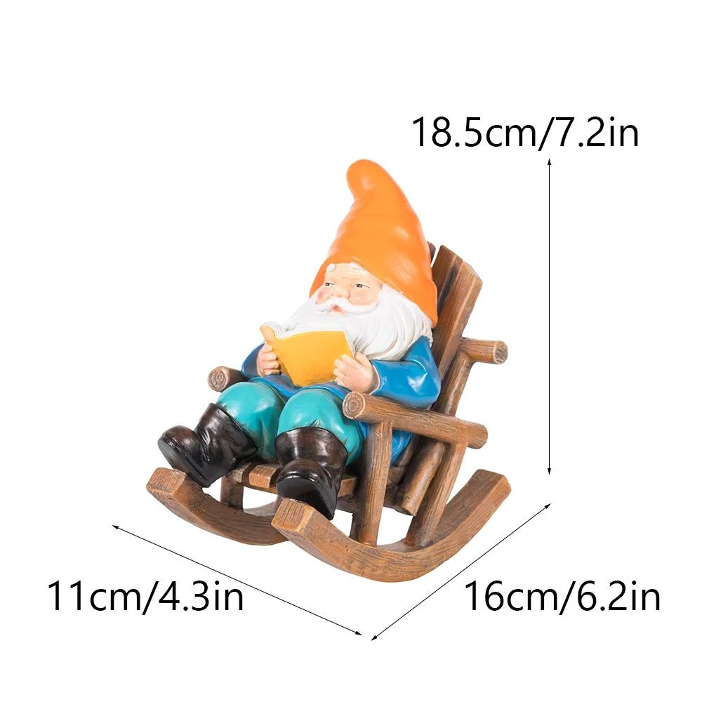 dimensions du nain de jardin traditionnel bonnet orange avec veste bleu 